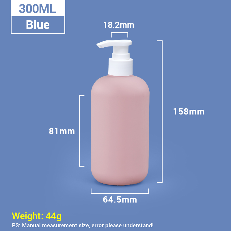 Bouteilles de shampooing en plastique rose 300 ml avec bouchon de pompe blanche