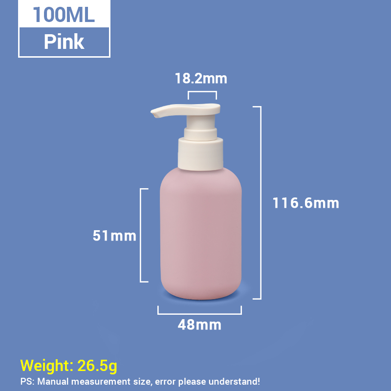 100 ml Pink Travel Size Reutilisable Plastique Pump Cosmetic Pump With Abricot Pump Cap