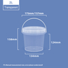 Seaux en plastique de seau à vis de 2 L de 0,5 gallon avec couvercle à visser