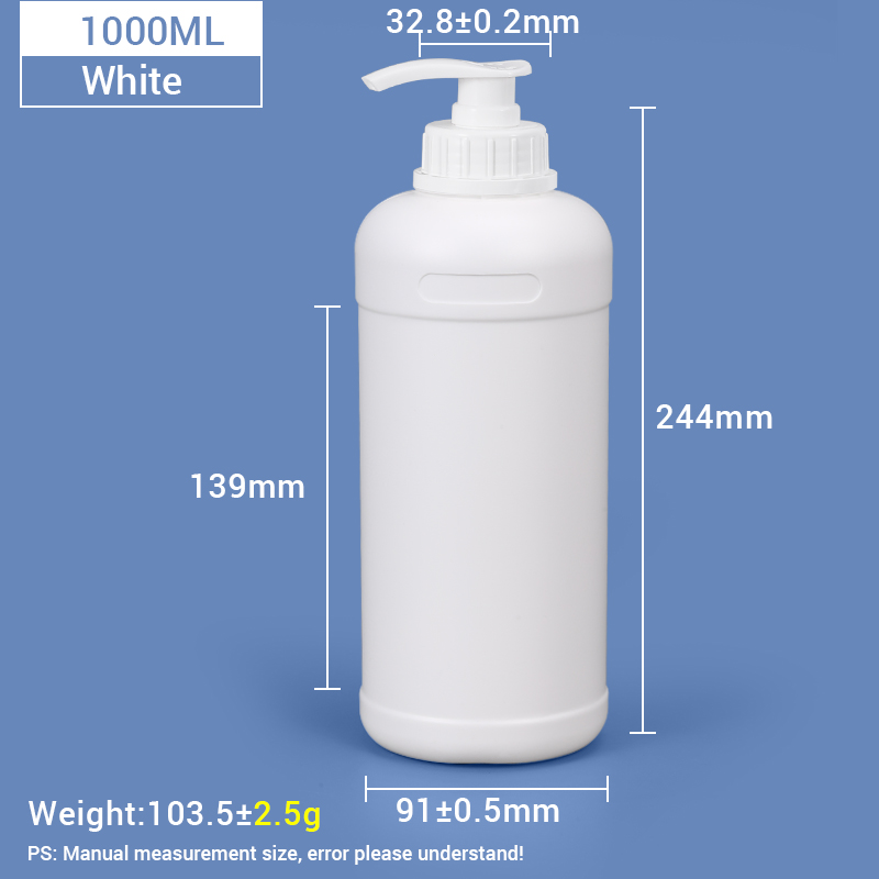 Flacon pompe à lotion en plastique HDPE de 1000 ml