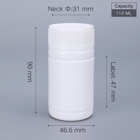 Bouteille de fourgonnette en plastique de 112 ml de pilules