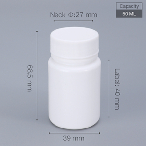 Bouteille de pilule 50 ml 50 cm3 bouteille de médecine en plastique vide