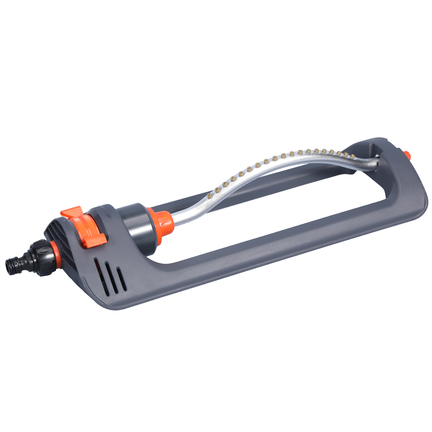 Sprinkler à pelouse oscillant avec buses en laiton de 19 trous, couvre jusqu'à 8-10m, comprend une aiguille de nettoyage à jet en pulvérisation