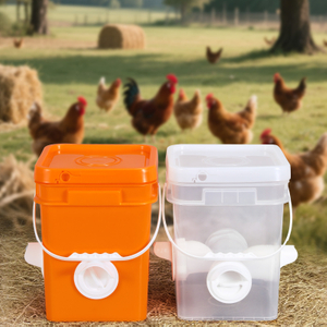 Seaux en plastique carré pour le poulet feeder à l'oie de canard au poulet