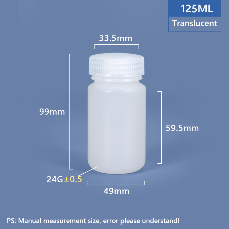 125 ml de collier large plastique PP / HDPE Bouteille