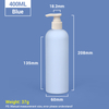 Bouteilles de shampooing en plastique en plastique bleu 400 ml avec bouchon de pompe blanche