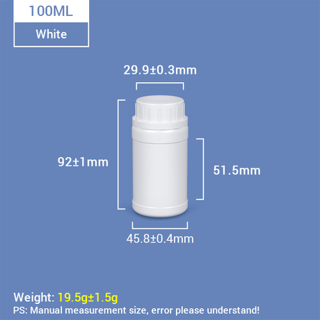 Bouteille en plastique HDPE de 100 ml