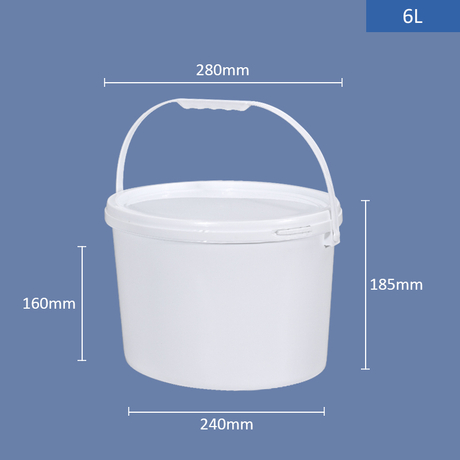 Seau en plastique ovale de 6 L de 1,5 gallons avec couvercle et poignée pour peinture et revêtements