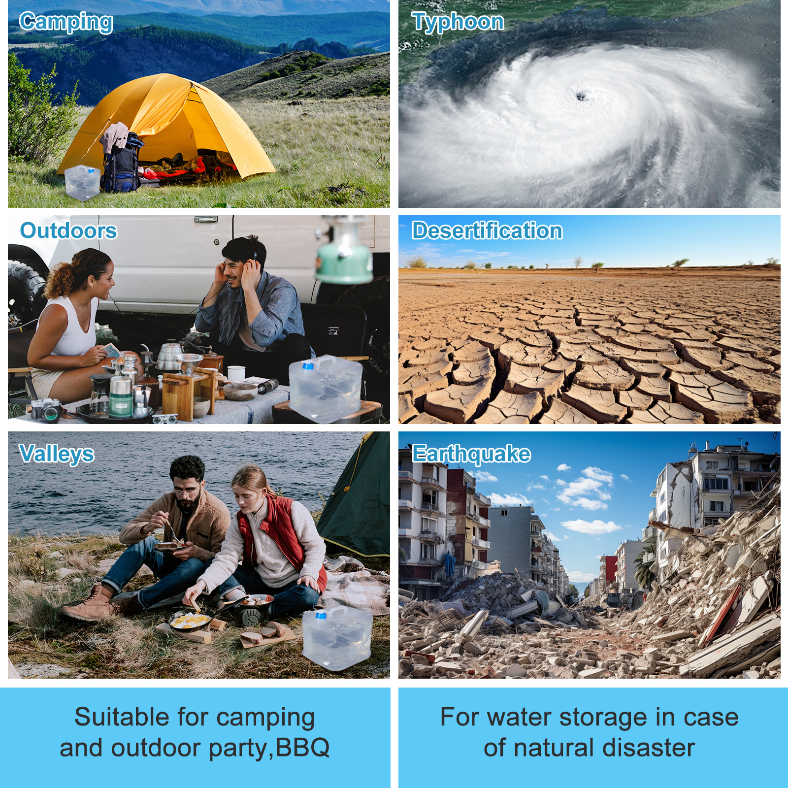 Jerrican pliable en plastique de 5 L