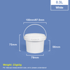 300 ml 10 oz. Baignoire en plastique rond