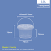 300 ml 10 oz. Baignoire en plastique rond
