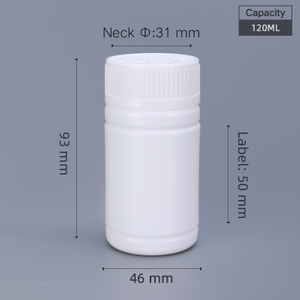 Flacon de médicament en plastique de 120 ml Flacon de pilule de 120 cc