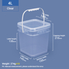 4L un seau en plastique carré à un gallon