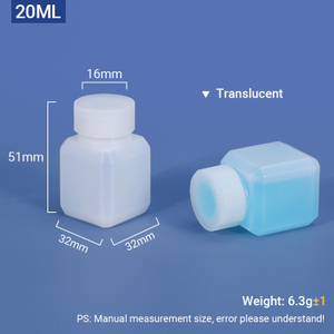 Bouteille HDPE carrée de 20 ml pour produits chimiques