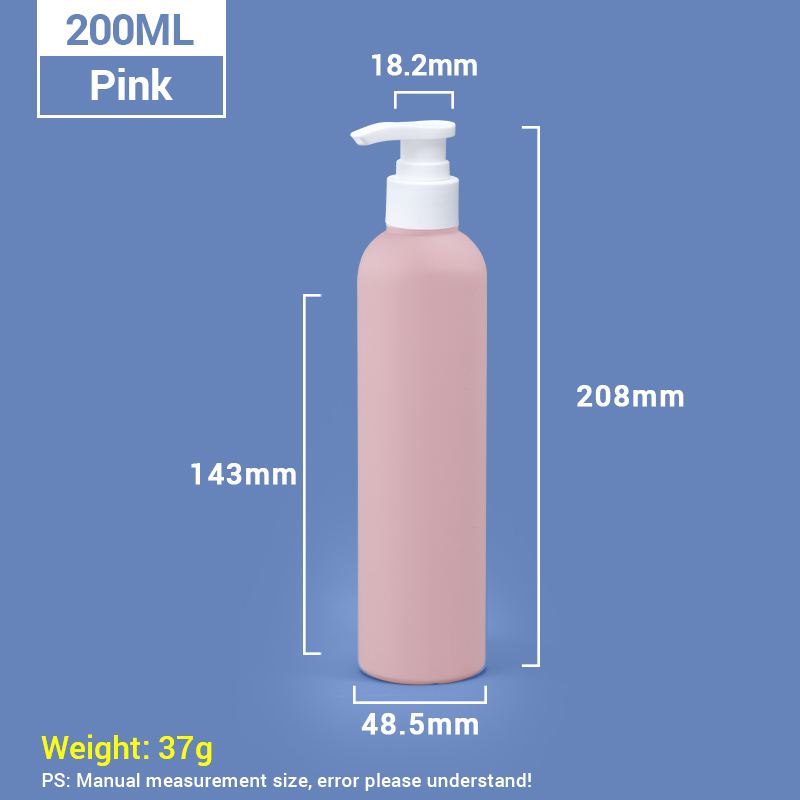Bouteilles de shampooing en plastique rose 260 ml avec capuchon de pompe blanche