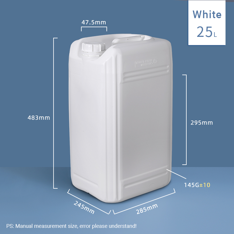 25L Jerry plastique fluoré peut 6 gallons