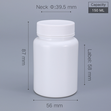 Flacon de médicament en plastique de 150 ml Flacon de pilule de 150 cc