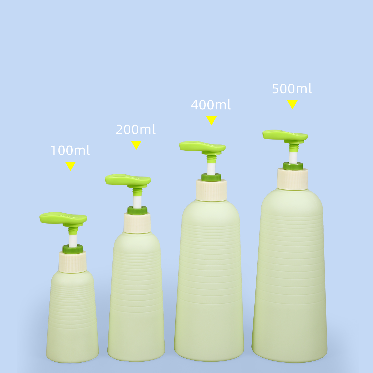 Shampooing de voyage doux vert et revitalisant avec pompe