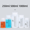 Bouteille en plastique PP large PP avec ligne d'échelle pour stockage de liquide chimique