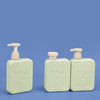 300 ml de shampooing carré en plastique vert vide et de revitalisant