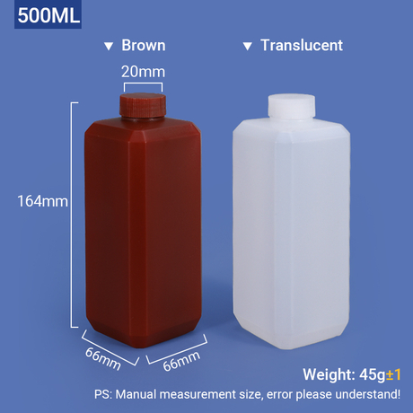 Bouteille en PEHD de 500 ml avec bouchon à vis 