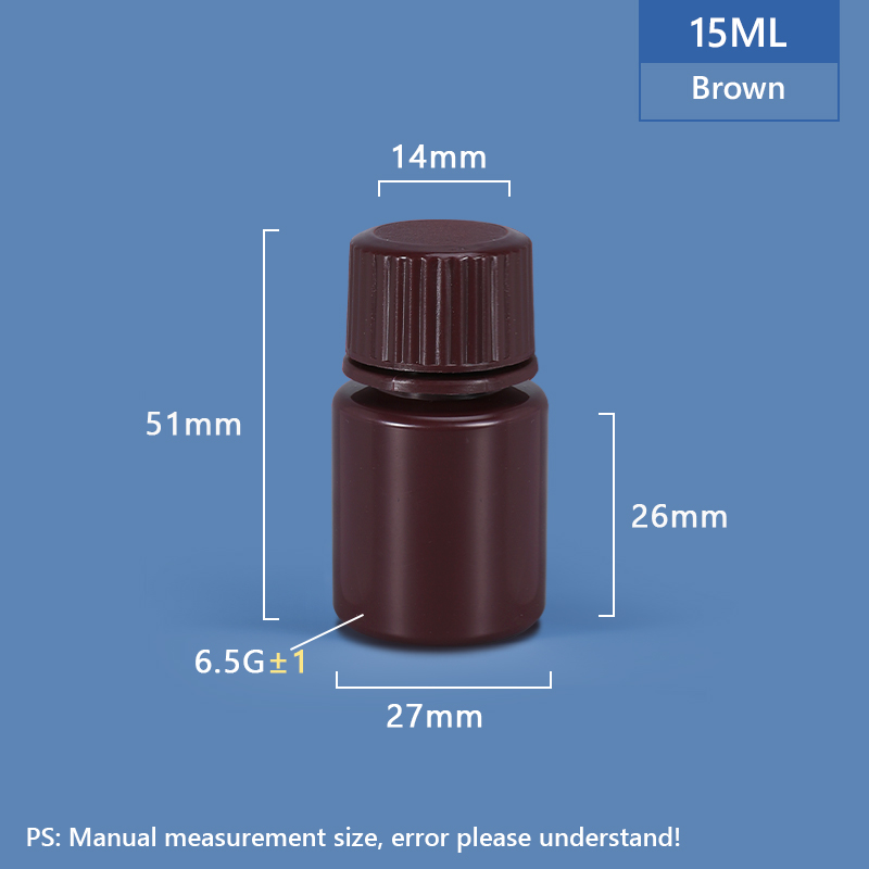 Bouteille PP / HDPE de 15 ml de cou de large