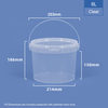 Seau en plastique PP de qualité alimentaire de 6 L avec couvercle