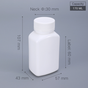 Bouteille de pilule en plastique de 170 ml