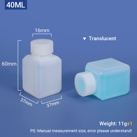 Bouteille carrée en PEHD de 40 ml pour produits chimiques