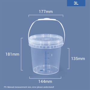 Seau de mesure en plastique pour seau de mélange gradué rond de 3 L