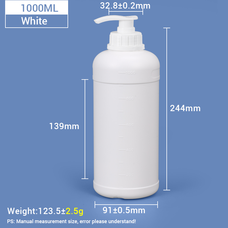 Flacon pompe à lotion en plastique HDPE de 1000 ml