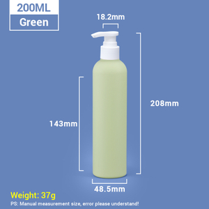 Bouteilles de shampoing en plastique vert de 260 ml avec bouchon de pompe blanche