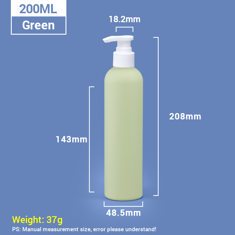 Bouteilles de shampoing en plastique vert de 260 ml avec bouchon de pompe blanche