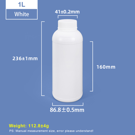 Bouteilles faites sur commande de bouteilles en plastique de HDPE de bouche large scellées fiables de 1L
