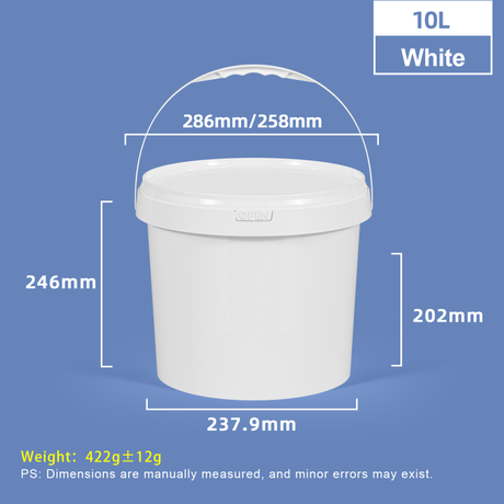 Seau en plastique PP de qualité alimentaire de 10 L avec couvercle