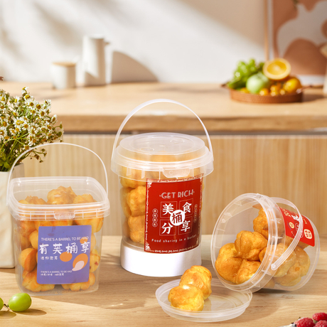 Seau en plastique personnalisé pour l'emballage de gâteaux