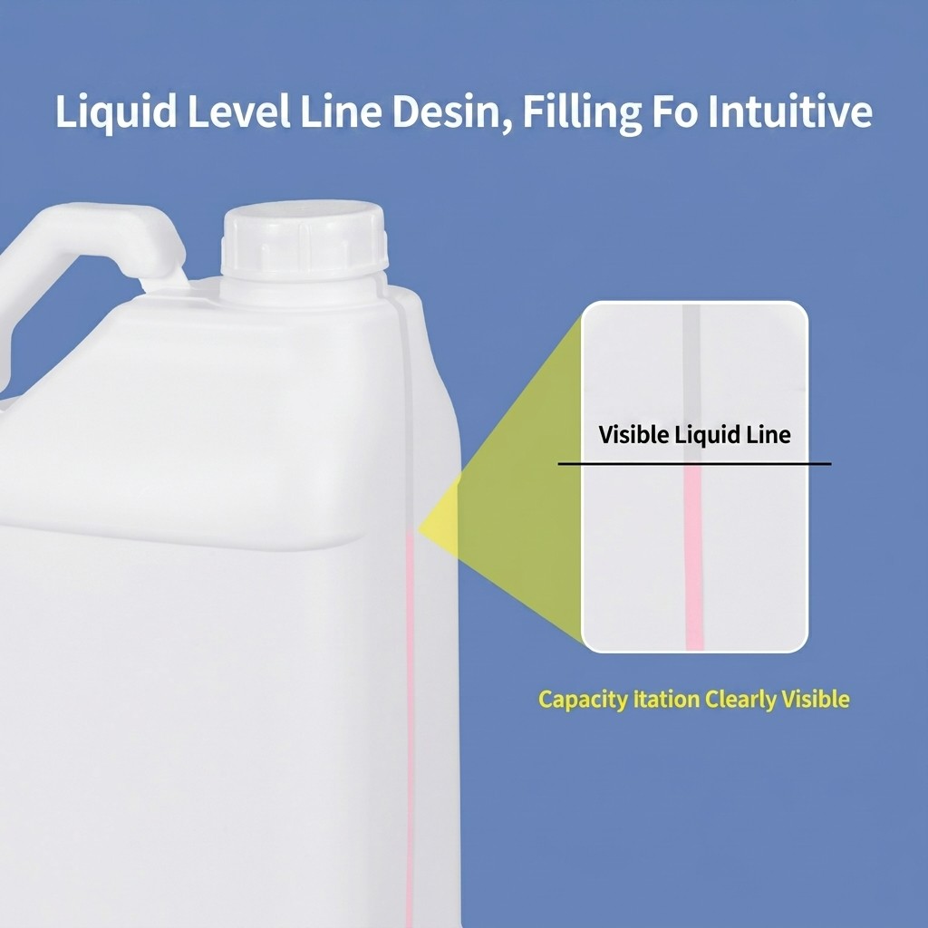 Jerrican carré en plastique HDPE 5 L avec grande poignée, bouchon à vis, doublure en aluminium, étanche pour peinture et produits chimiques