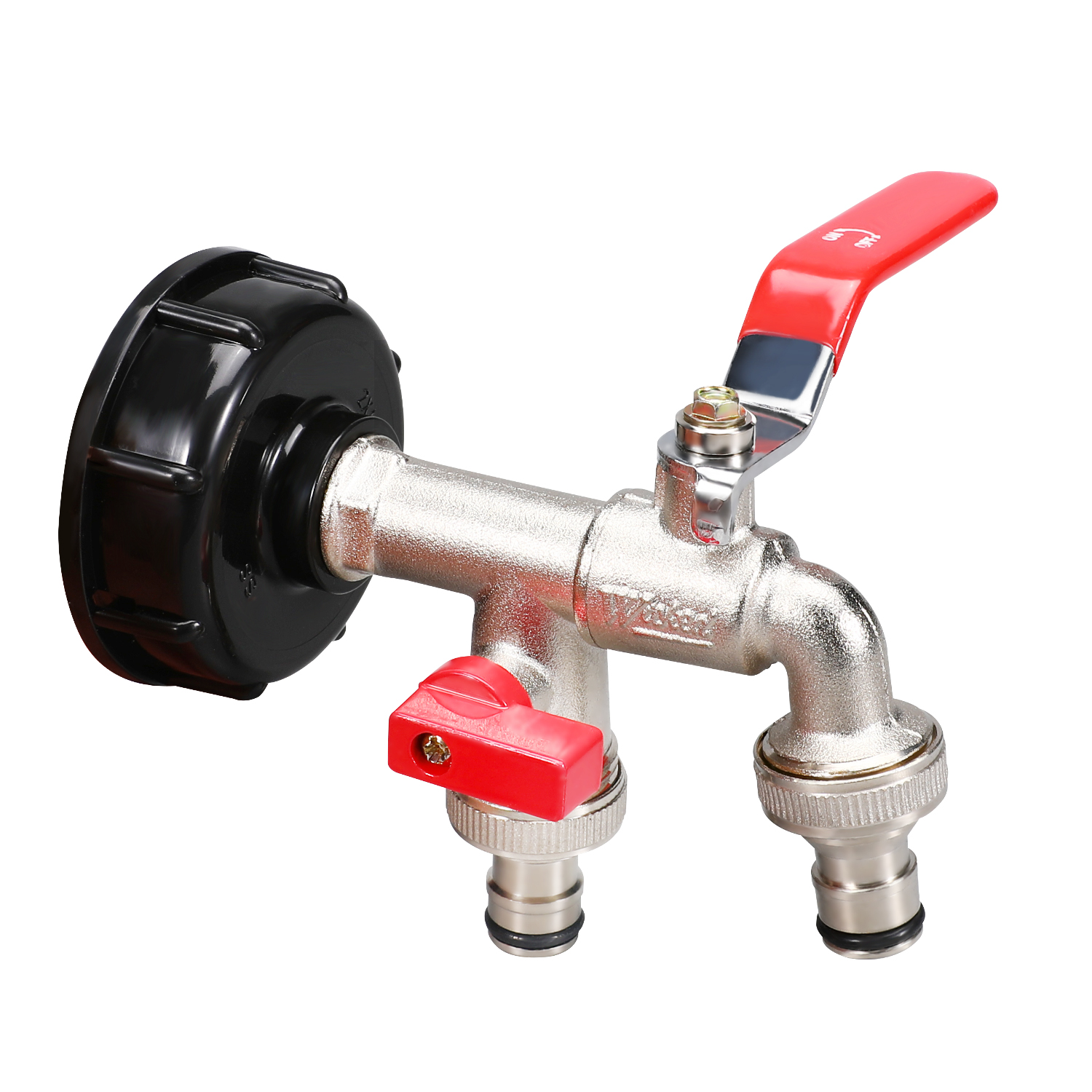 2.44 'Fine Tote Valve Vanne de tuyaux en laiton sans soupape de soupape de tuyau en laiton avec soupape à billes (2 en 1 robinets doubles + laiton)