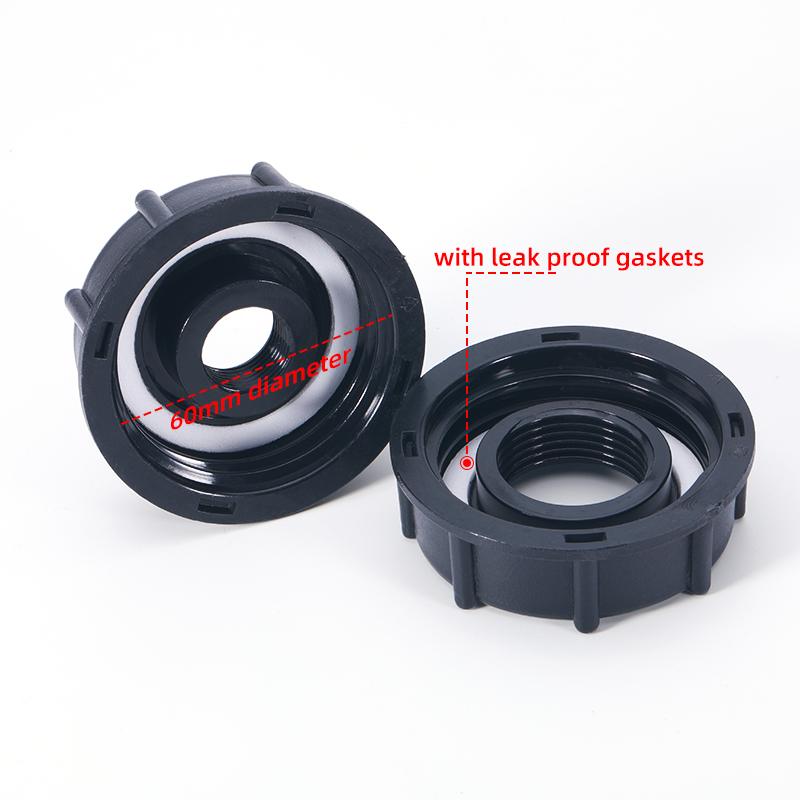 Adaptateur Tote IBC 60 mm File grossier 1/2 '3/4 '' 1 pouce de sortie, 275-330 gallons