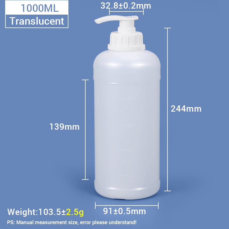Flacon pompe à lotion en plastique HDPE de 1000 ml