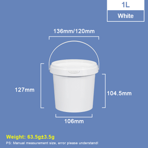 1000 ml un litre baignoire en plastique rond et seau
