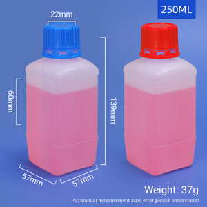 250 ml de forme carrée de forme chimique bouteille HDPE avec bouchon intérieur et capuchon à vis