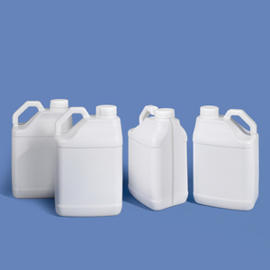 Jerrican carré en plastique HDPE 5 L avec grande poignée, bouchon à vis, doublure en aluminium, étanche pour peinture et produits chimiques
