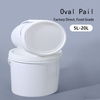 Seau de peinture ovale blanc avec poignée et couvercle pour le mélange et la peinture 