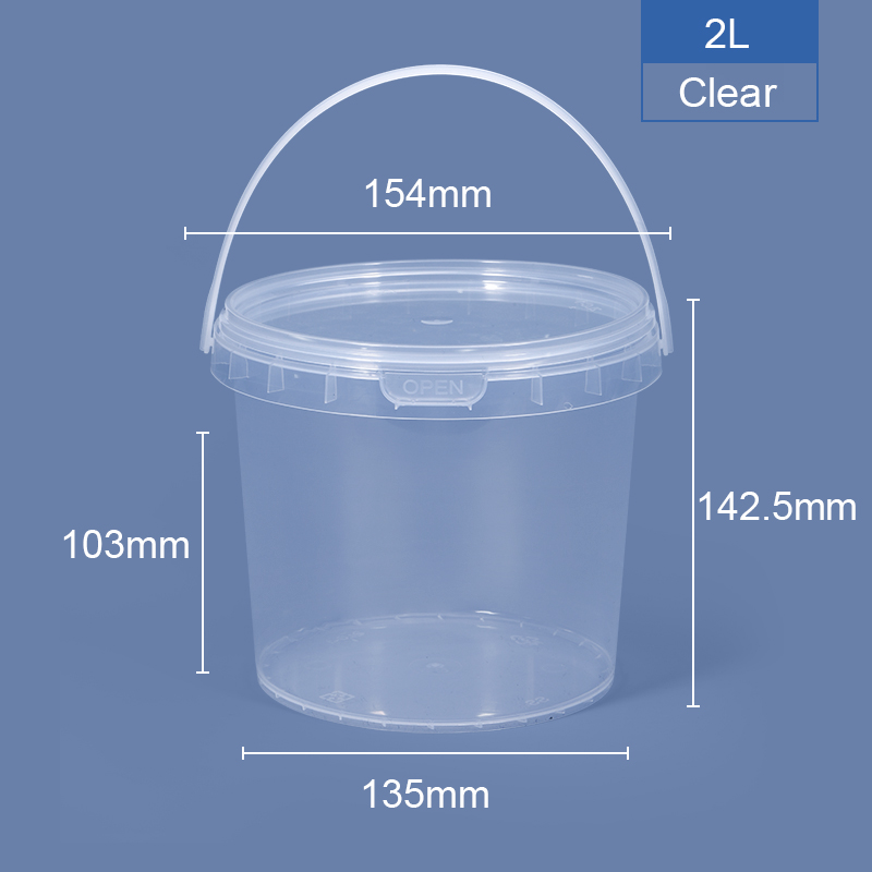 Bucket et baignage PP rond de qualité alimentaire 2000 ml