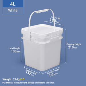 4L un seau en plastique carré à un gallon