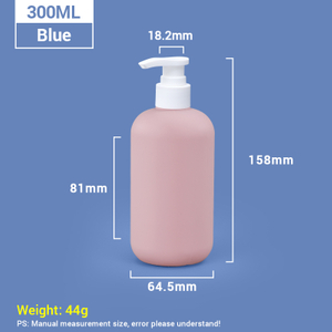 Bouteilles de shampooing en plastique rose 300 ml avec bouchon de pompe blanche