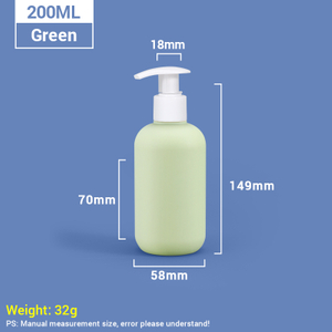 200 ml Green Portable Taille de voyage en plastique bouteilles de shampooing avec pompe auto-verrouillable