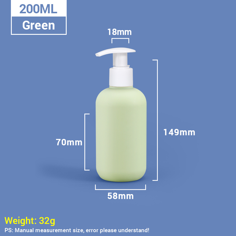 200 ml Green Portable Taille de voyage en plastique bouteilles de shampooing avec pompe auto-verrouillable