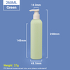 Bouteilles de shampooing en plastique vert 260 ml avec capuchon de pompe à abricot